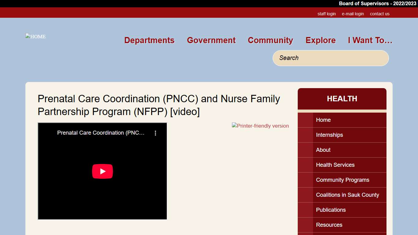 Prenatal Care Coordination (PNCC) and Nurse Family Partnership Program (NFPP) [video] | Sauk County Wisconsin Official Website